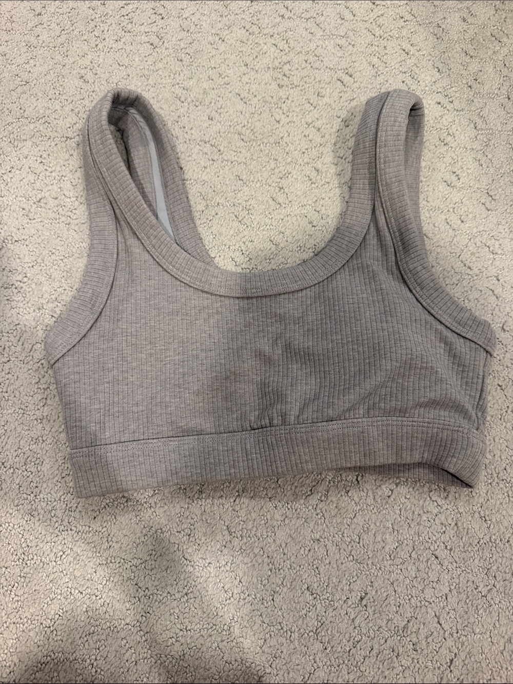 ALO Yoga XS Like New Ribbed Sports Bra in Grey